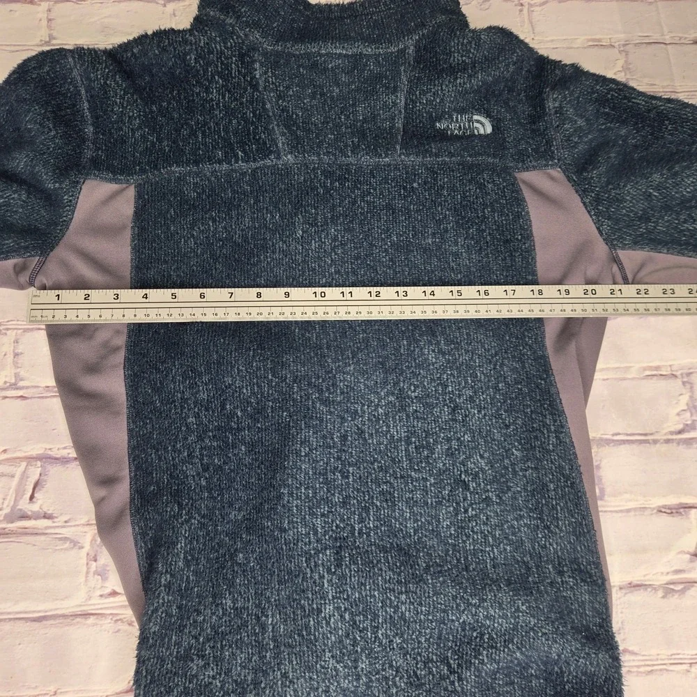 The North Face Fleece Jacket Polartec Full Zip Mock Neck Warm Blue Mens Medium